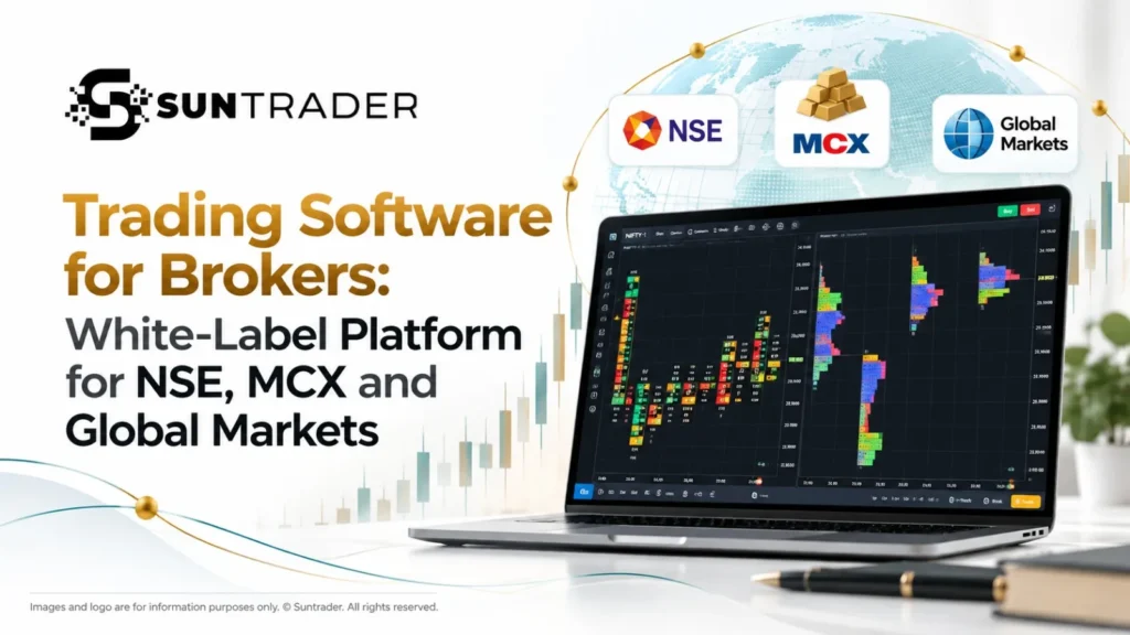 Trading software for brokers with SunTrader white-label trading platform on laptop and mobile